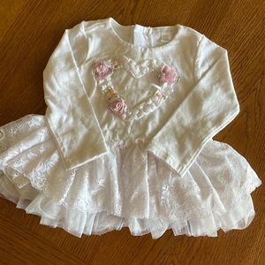 Lace trimmed white dress